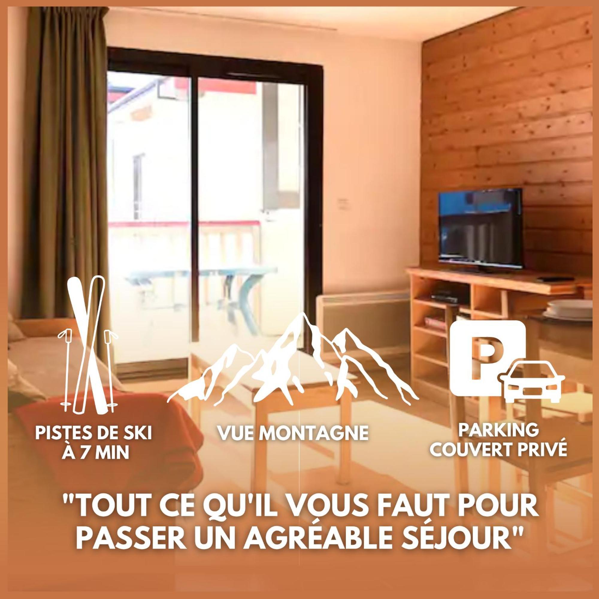 Charmant T3 Avec Vue Montagne Et Parking Privatif Font-Romeu-Odeillo-Via Esterno foto